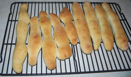 Cooked bread sticks