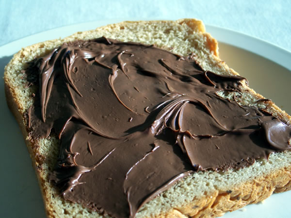 Peanut Butter Bread Topped with Nutella