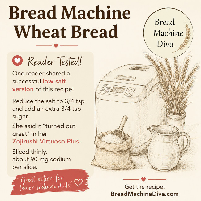 Bread Machine Wheat Bread 2 Low Salt Wheat Bread