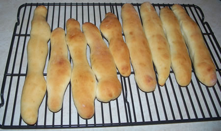 Cooked bread sticks