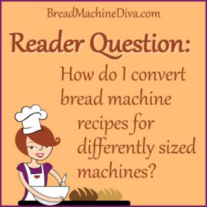 How do I convert bread machine recipes for differently sized machines