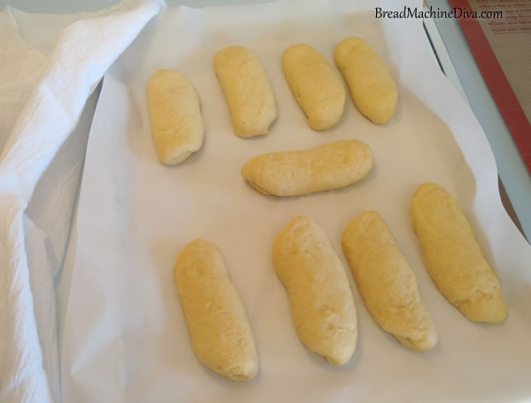 Challah Hot Dog Buns Rising