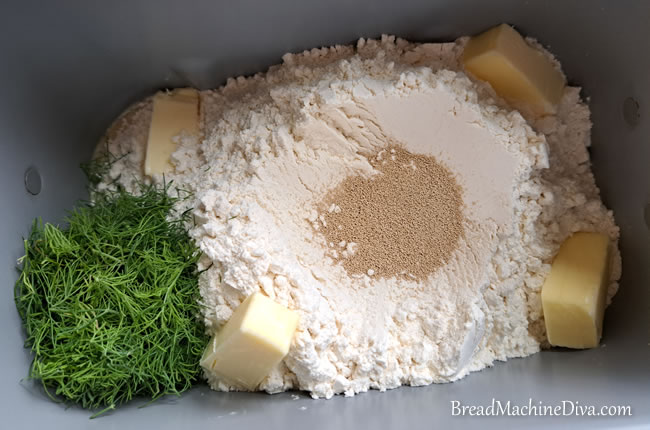 Cottage cheese dill bread in pan