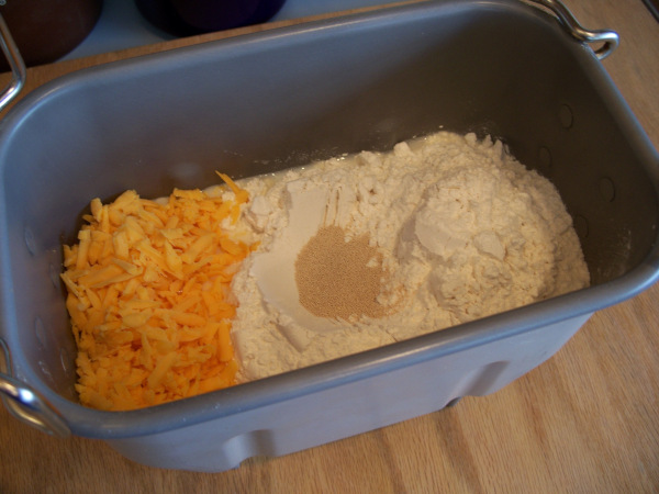 Bread Machine Cheese Bread 4 Cheese bread in pan